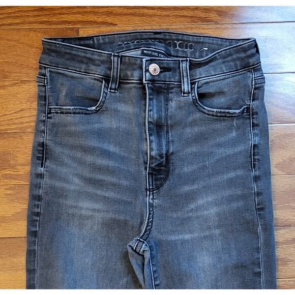 American Eagle Women Size 4 Next Level Stretch Distressed Hi Rise Jegging Gray - Picture 3 of 15